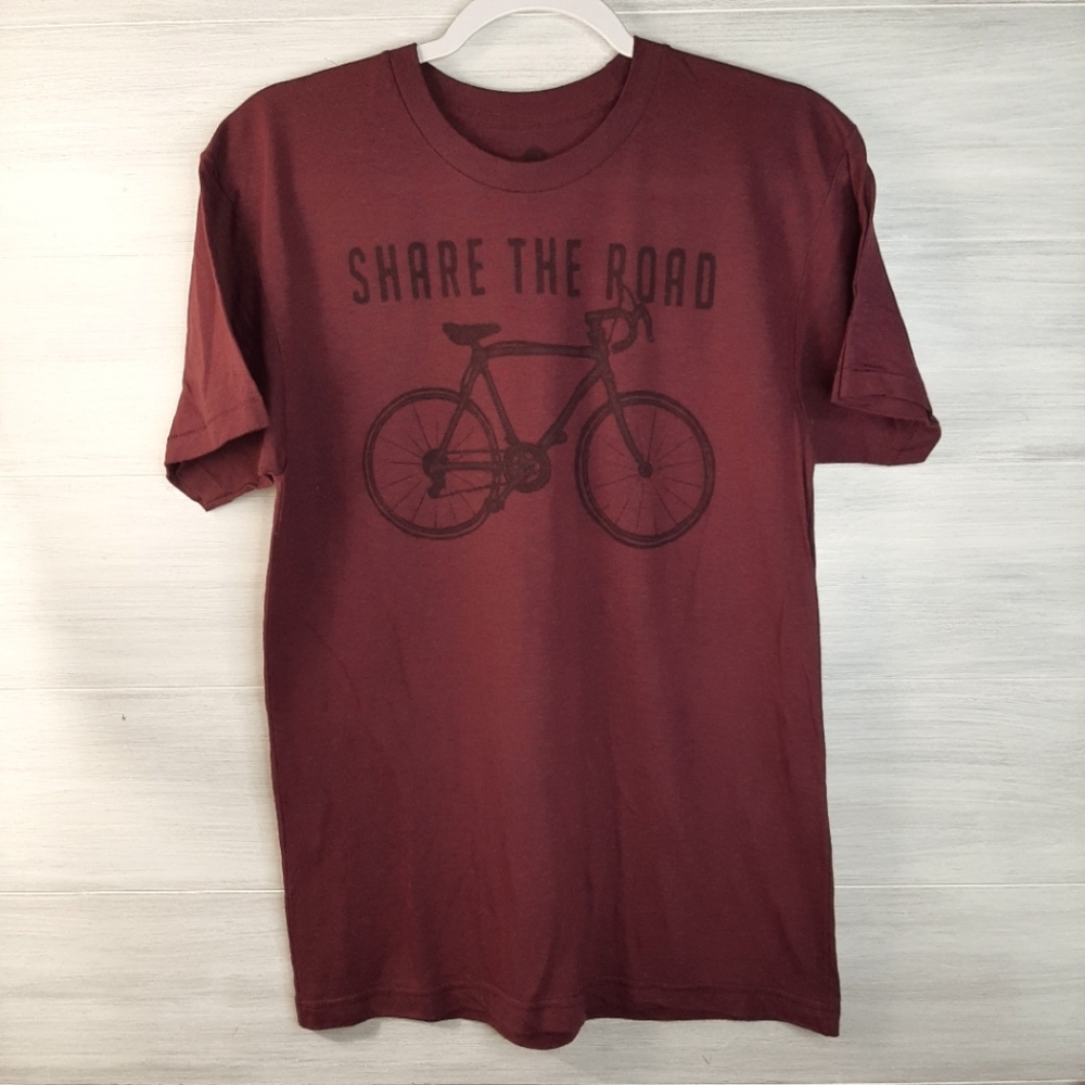 Theposterlist, with bicycle T-shirt maroon size medium